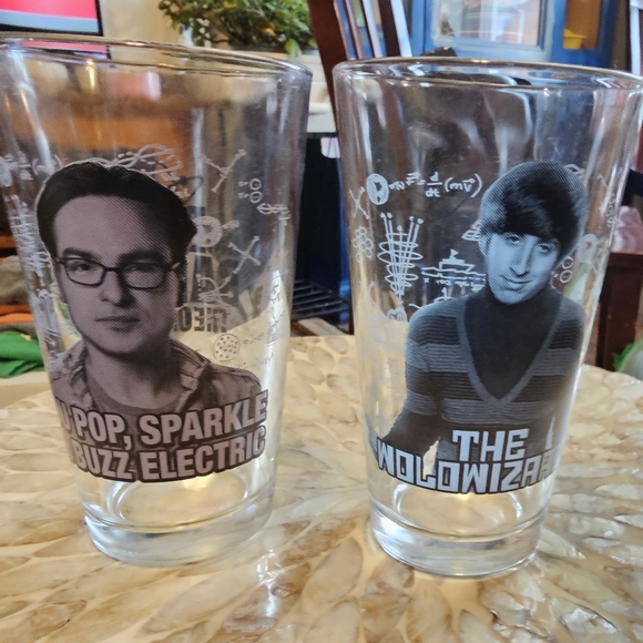The Big Bang Theory TV Show Leonard and Sheldon 12 Oz. Glasses - Picture 1 of 4